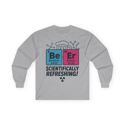 Chemistry Science Mens Long Sleeve Tee, Funny Science Shirt, Gift for Geeks, Beer Lover Top, Unique Birthday Present
