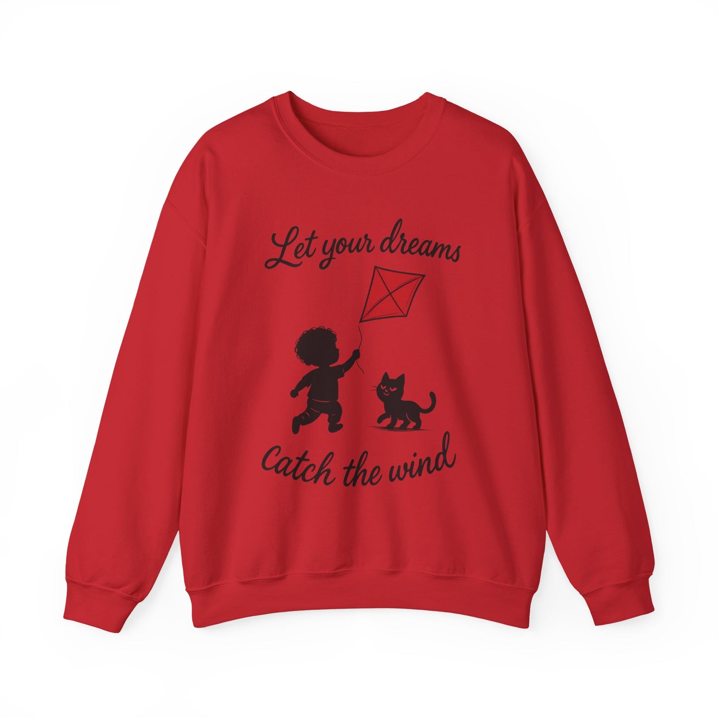 Dream Big Womens Crewneck Sweatshirt, Inspirational Gift, Cozy Lounge Wear, Cat Lover's Apparel, Kid's Motivation Sweatshirt