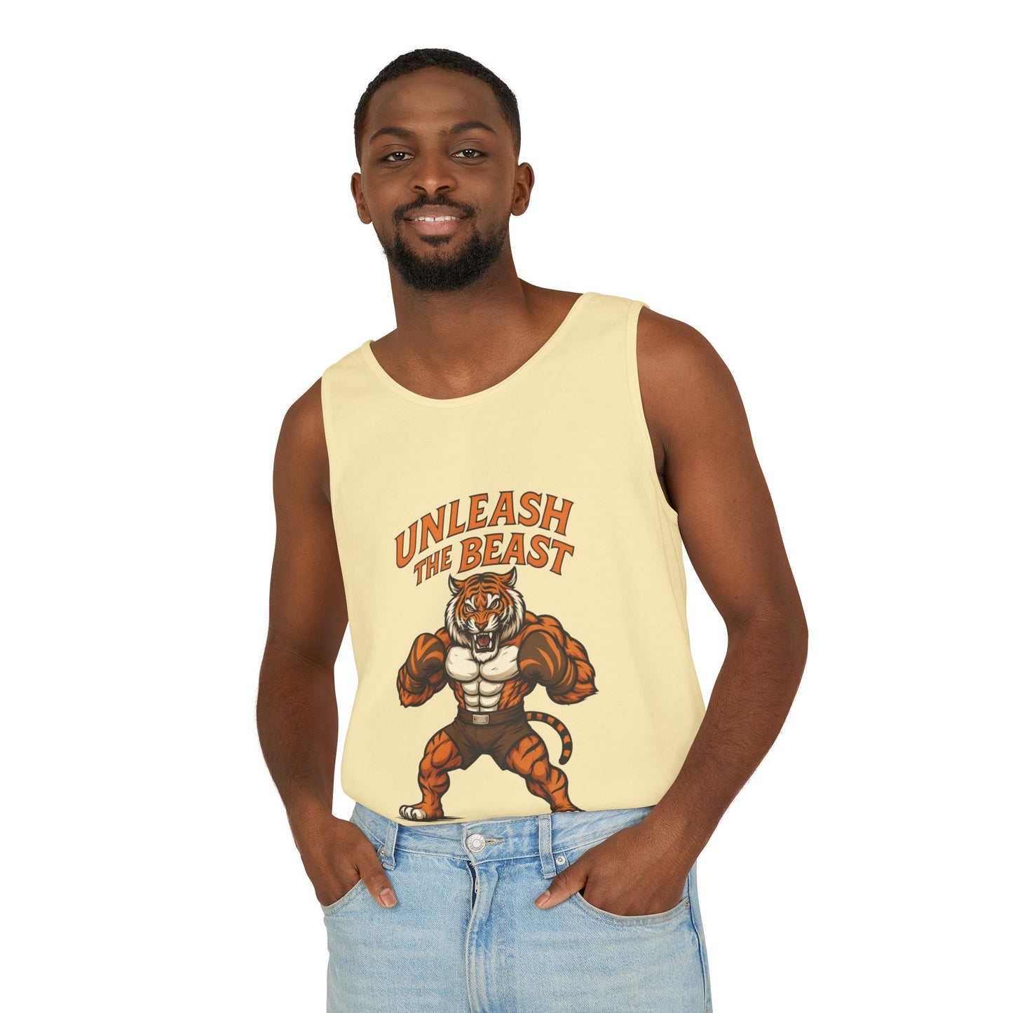 Unleash The Beast Tiger Gym Tank Top - Mens Workout Muscle Tank, Fitness Motivation Sleeveless Shirt, Bodybuilding Top, Strong Beast Gym Top