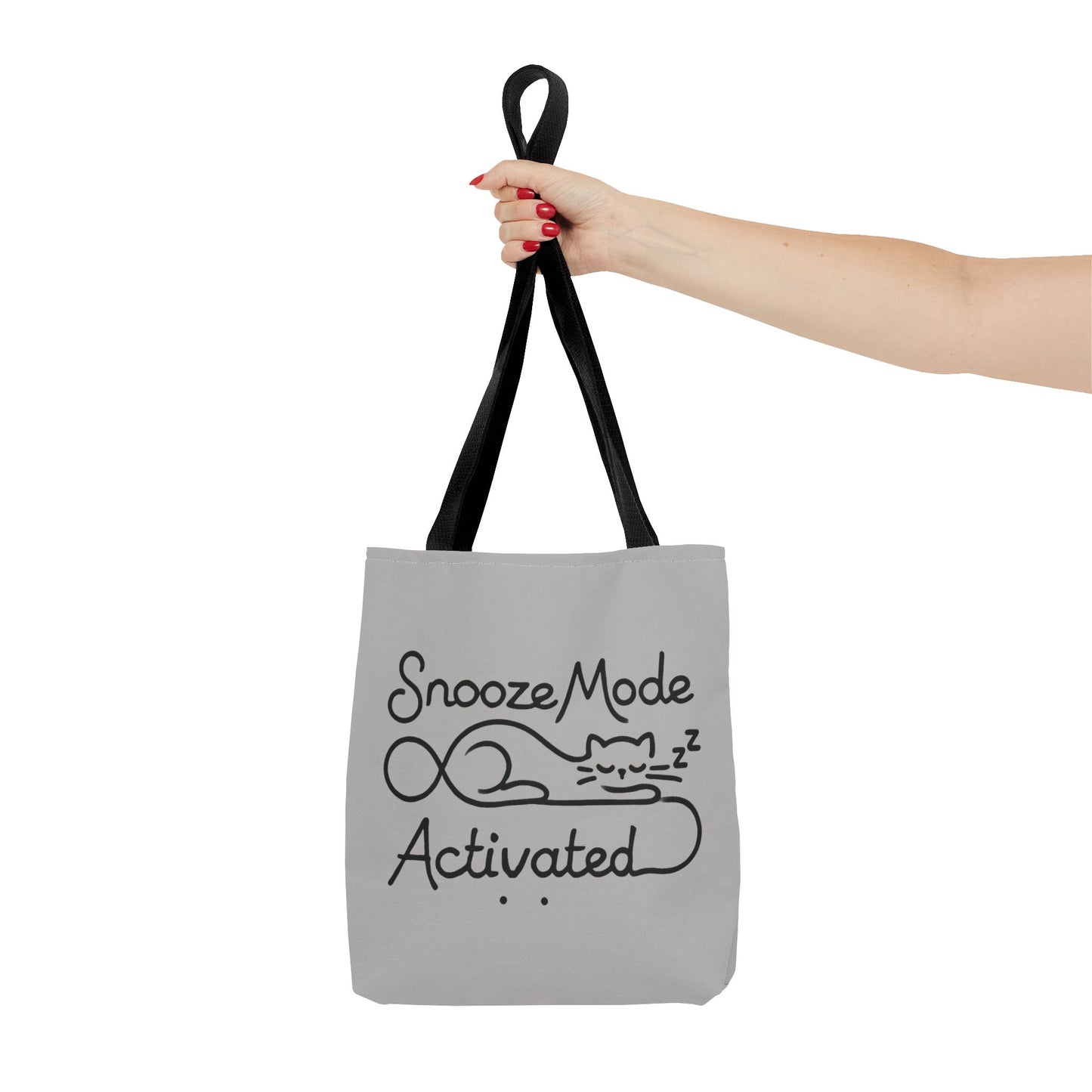 Sleepy Cat Tote Bag - Snooze Mode Activated, Cute Cat Lover Gift, Lounge Essential, Beach, Grocery, Everyday Use, Beach Weekender Bag