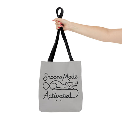 Sleepy Cat Tote Bag - Snooze Mode Activated, Cute Cat Lover Gift, Lounge Essential, Beach, Grocery, Everyday Use, Beach Weekender Bag