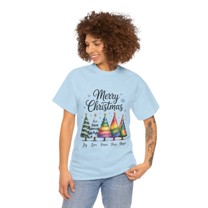 Merry Christmas Women's T-Shirt, Joy Love Peace Hope Magic Holiday Tee