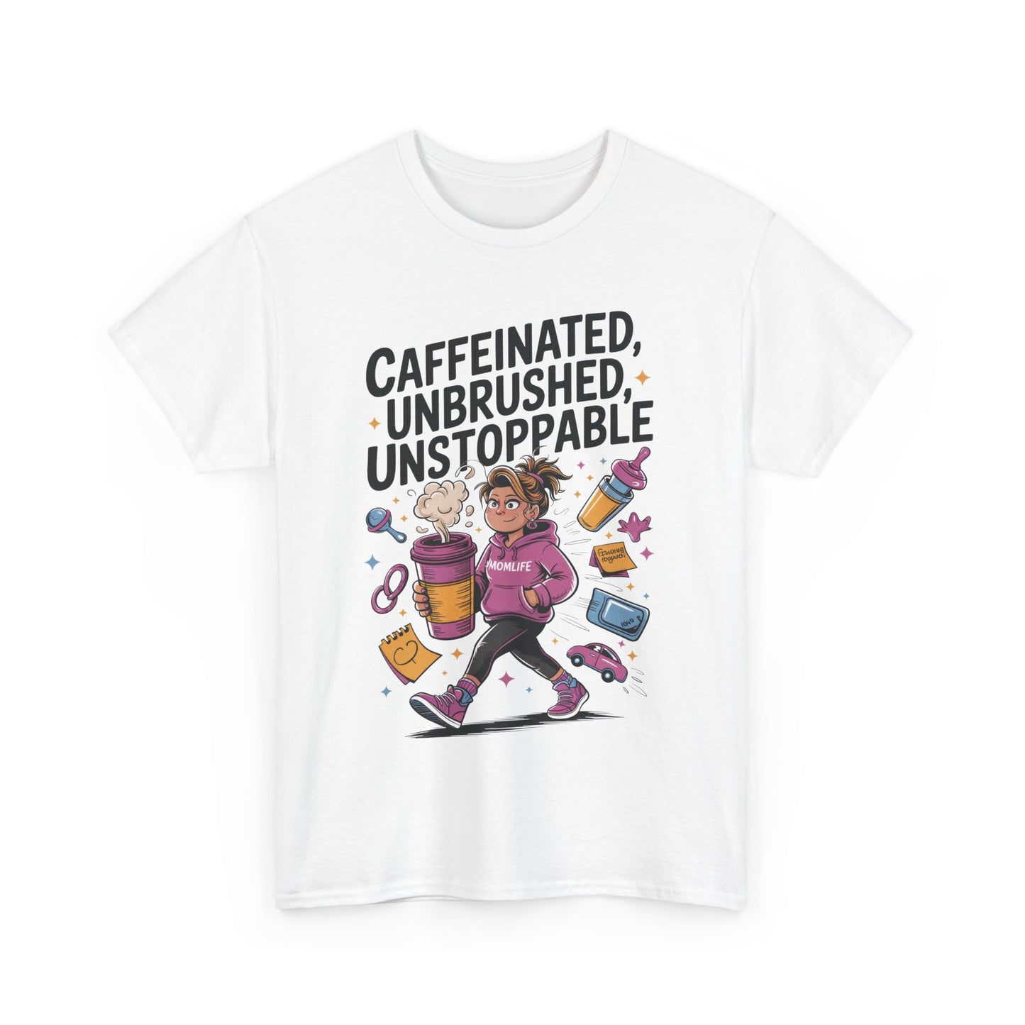 Funny Mom Life Graphic Shirt, Mother's Day Gift, Cotton Tee for Tired but Fierce Mothers, Coffee and Mom T-Shirt, mom life shirt