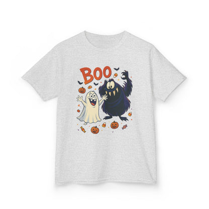 Kids Halloween T-Shirt BOO! Cute Ghost Monster Shirt, Funny Spooky Graphic Tee for Boys Girls, Halloween Costume Gift