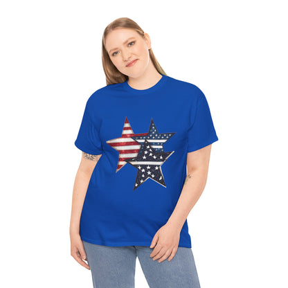 Patriotic Star Unisex Tee, USA Pride T-Shirt, Independence Day Outfit, All-American Style Shirt, Gift for Veterans, 4th of July Celebration