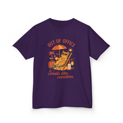 Funny Cat Vacation T-Shirt for Kids, Out of Office Beach Shirt, Summer Holiday Tee, Summer Fun, Beachwear, Travel Tee, Gift for Kids