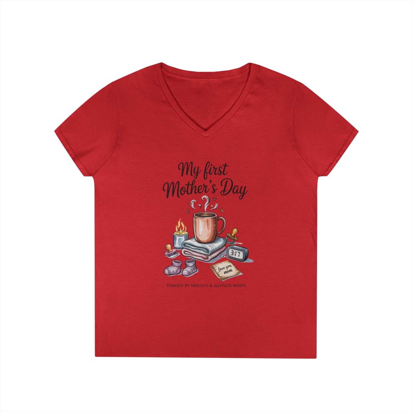 My First Mother's Day V-Neck T-Shirt, Cute Maternity Gift, Mother's Day Shirt, New Mom Outfit, Baby Shower Tee, New Mom Gift Tee
