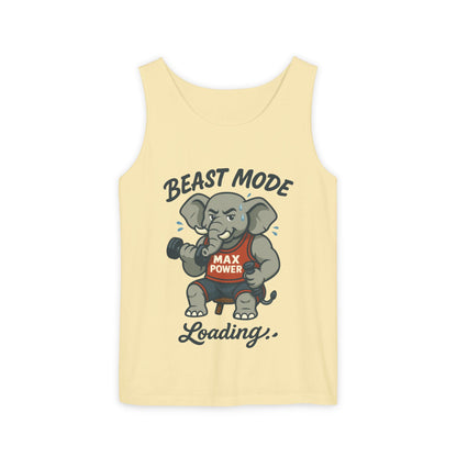 Beast Mode Elephant Gym Tank Top, Funny Workout Muscle Tank, Max Power Fitness Tank, Beast Mode Loading Mens Gym Top, Fitness Apparel