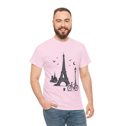 Eiffel Tower Graphic Tee, Parisian Style T-Shirt, Casual Summer Top, Travel Gift, Unisex Cotton Shirt