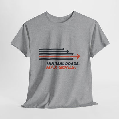 Minimal Roads Max Goals Motivational Mens T-Shirt, Urban Style Graphic Tee