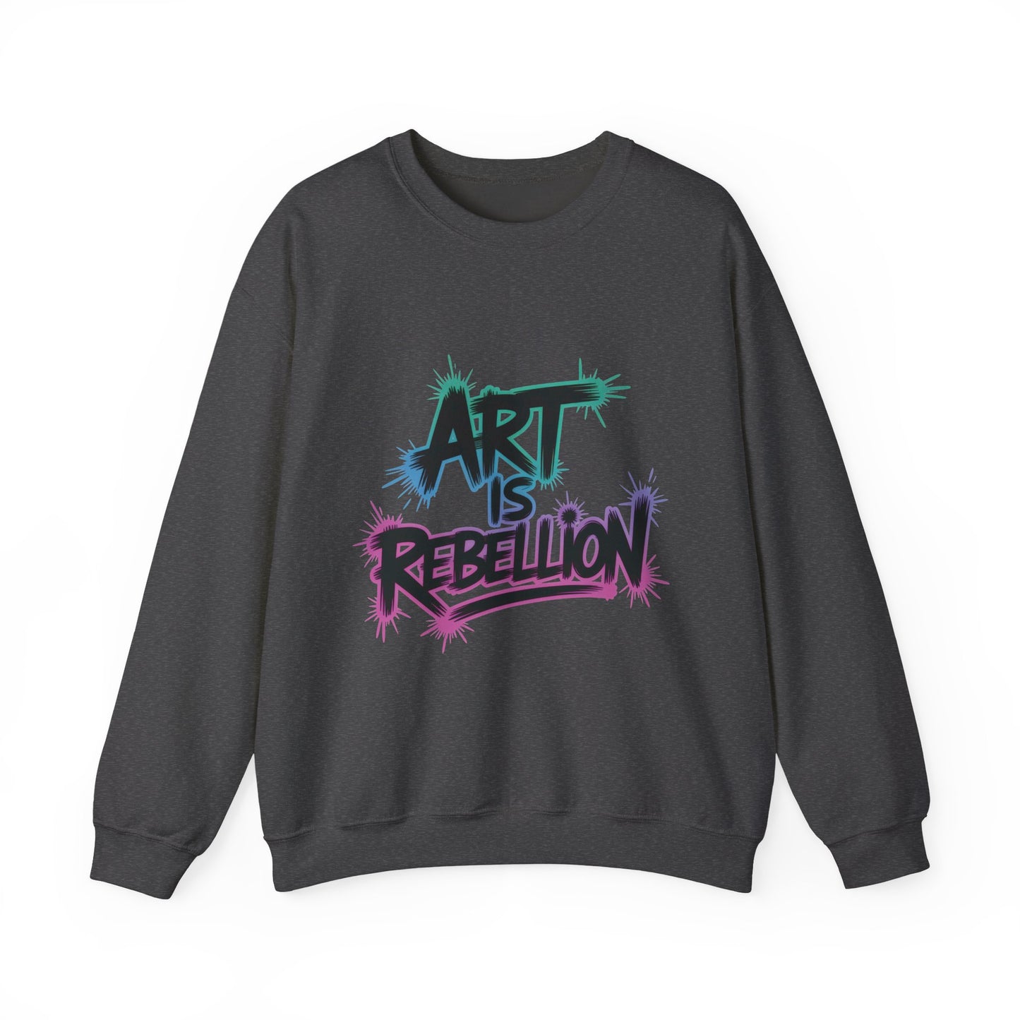 Art Is Rebellion Women's Sweatshirt, Graffiti Graphic Pullover, Bold Rebel Street Art Statement Top, Heavy Blend™ Crewneck Sweatshirt