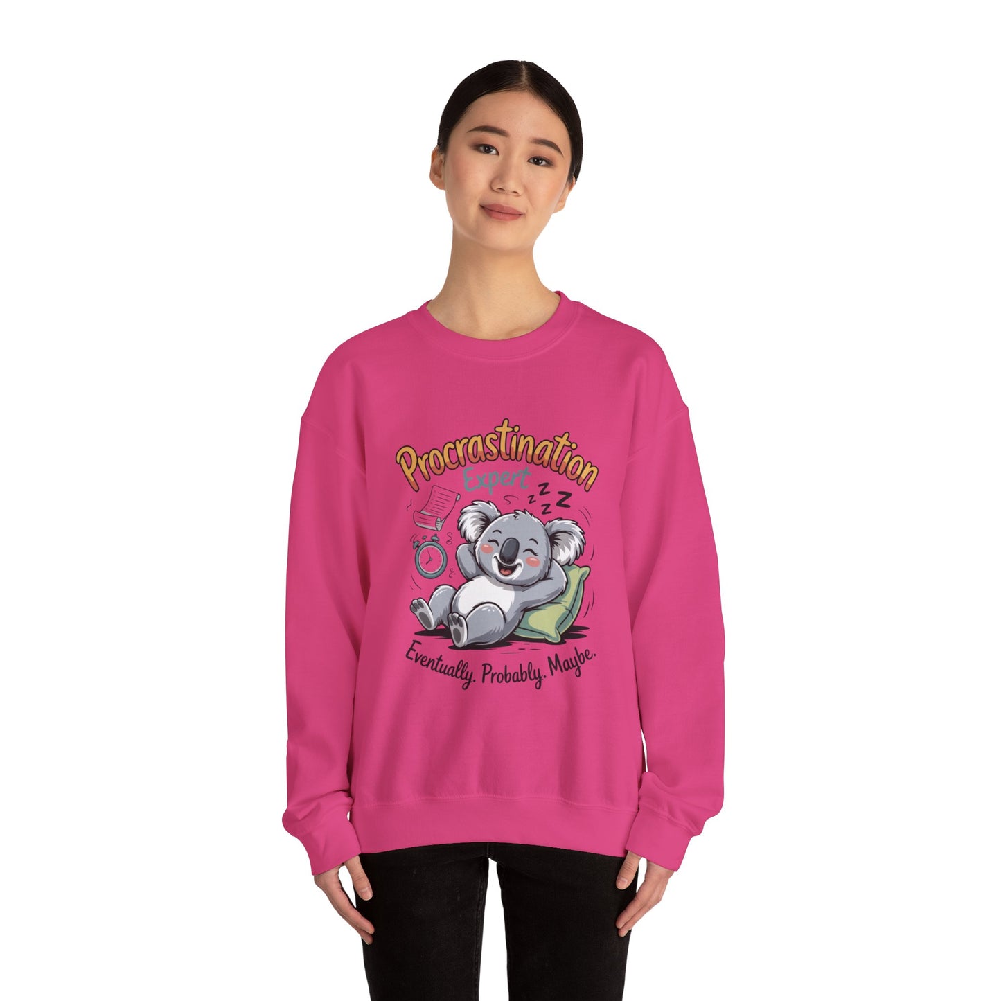 Procrastination Expert Womens Sweatshirt, Funny Crewneck, Cozy Gift for Students, Lazy Day Apparel, Womens Sweatshirt for Relaxation