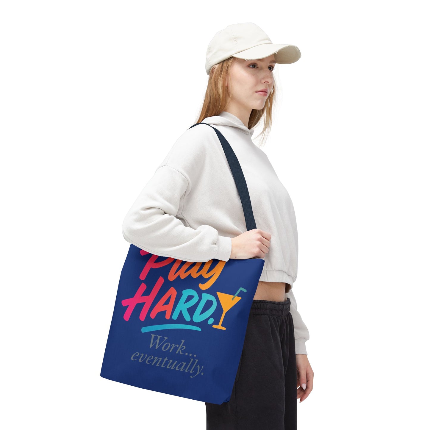 Play Hard Tote Bag - Fun, Stylish, Tote for Work & Play, Summer, Gift, Beach Bag, Everyday Carry, Beach Weekender Bag, large canvas bag