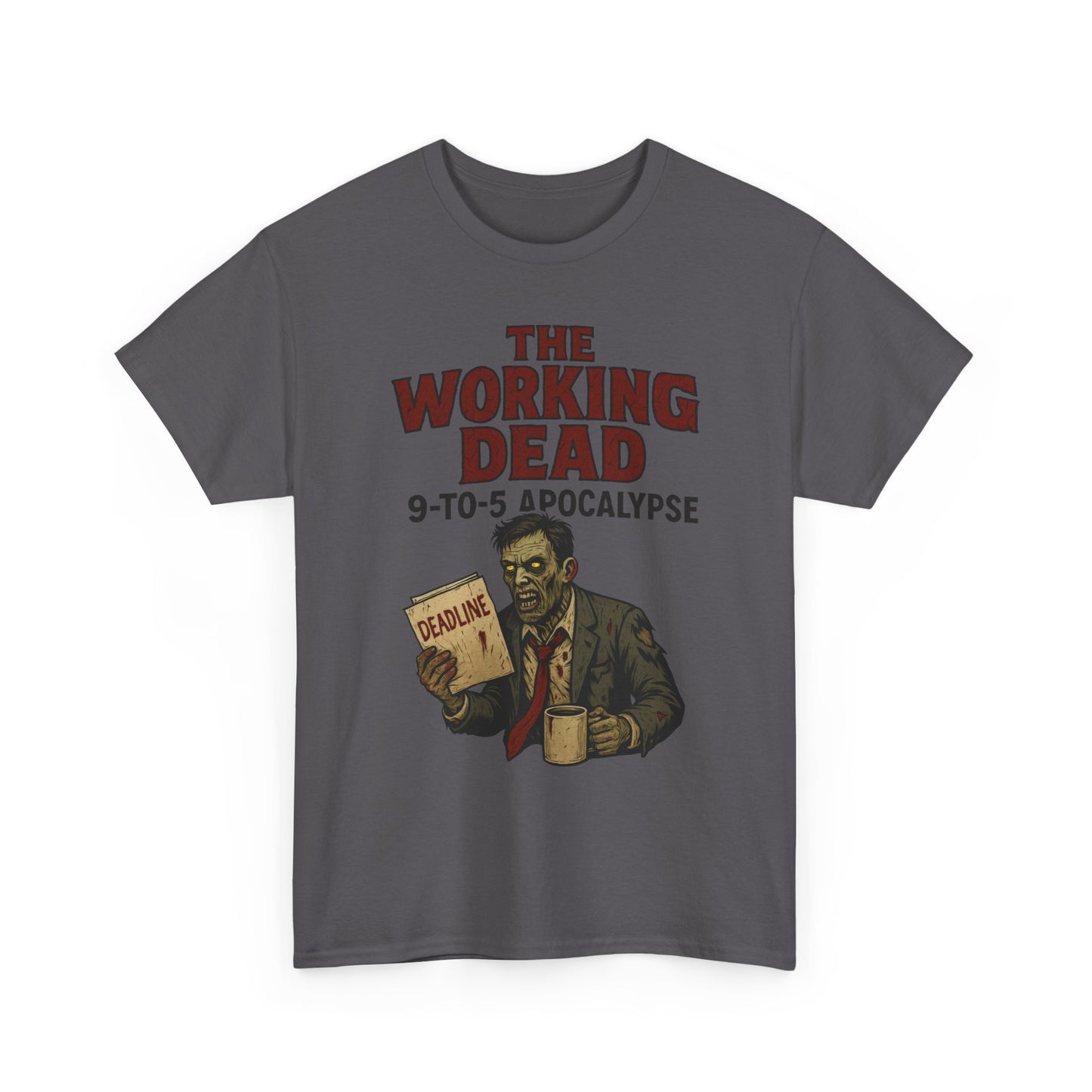 The Working Dead 9-to-5 Apocalypse Men's T-Shirt, Funny Horror Office Zombie Tee, Halloween Zombie Top, Work Humor Sweatshirt
