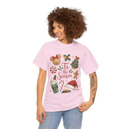 Women's Tis the Season Christmas Shirt, Cute Holiday Cookie - Coffee Tee, Women's Heavy Cotton Tee