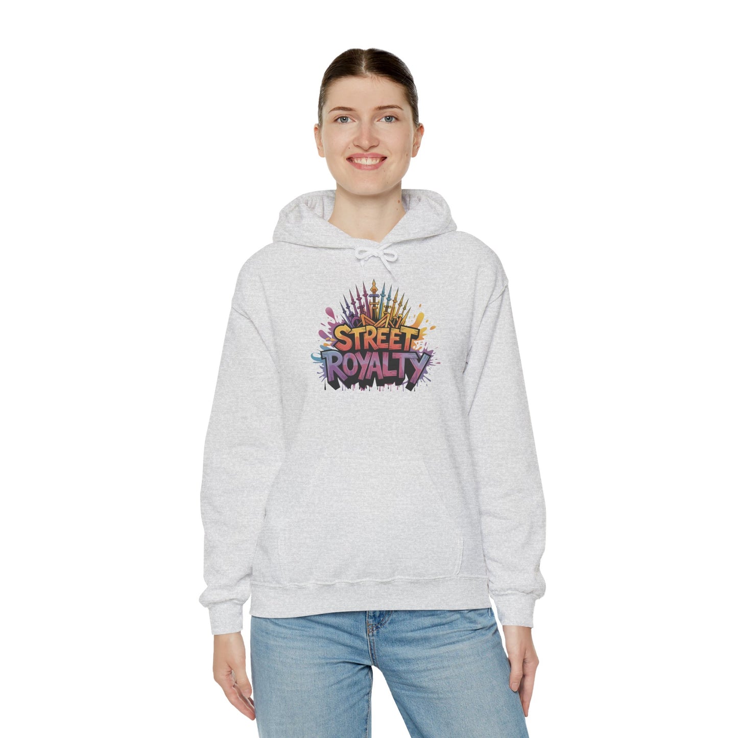 Street Royalty Women's Hoodie, Graffiti Crown Graphic Pullover, Urban Streetwear Sweatshirt for Girls