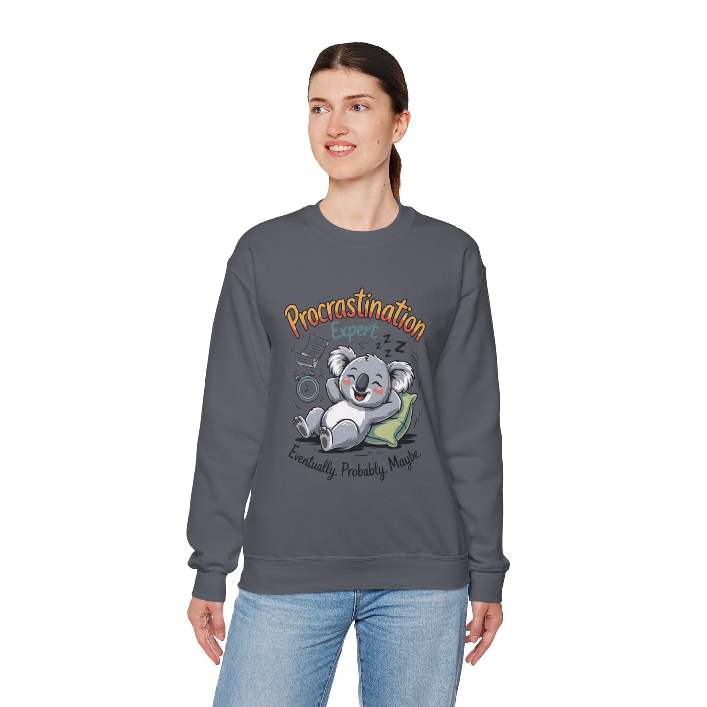 Procrastination Expert Womens Sweatshirt, Funny Crewneck, Cozy Gift for Students, Lazy Day Apparel, Womens Sweatshirt for Relaxation