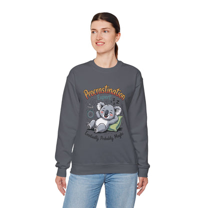 Procrastination Expert Womens Sweatshirt, Funny Crewneck, Cozy Gift for Students, Lazy Day Apparel, Womens Sweatshirt for Relaxation