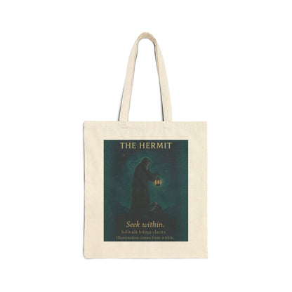 The Hermit Tarot Art Print, Mystical Solitude Illustration, Spiritual Art with Lantern, Seek Within Inspirational Bag, Spiritual Gifts
