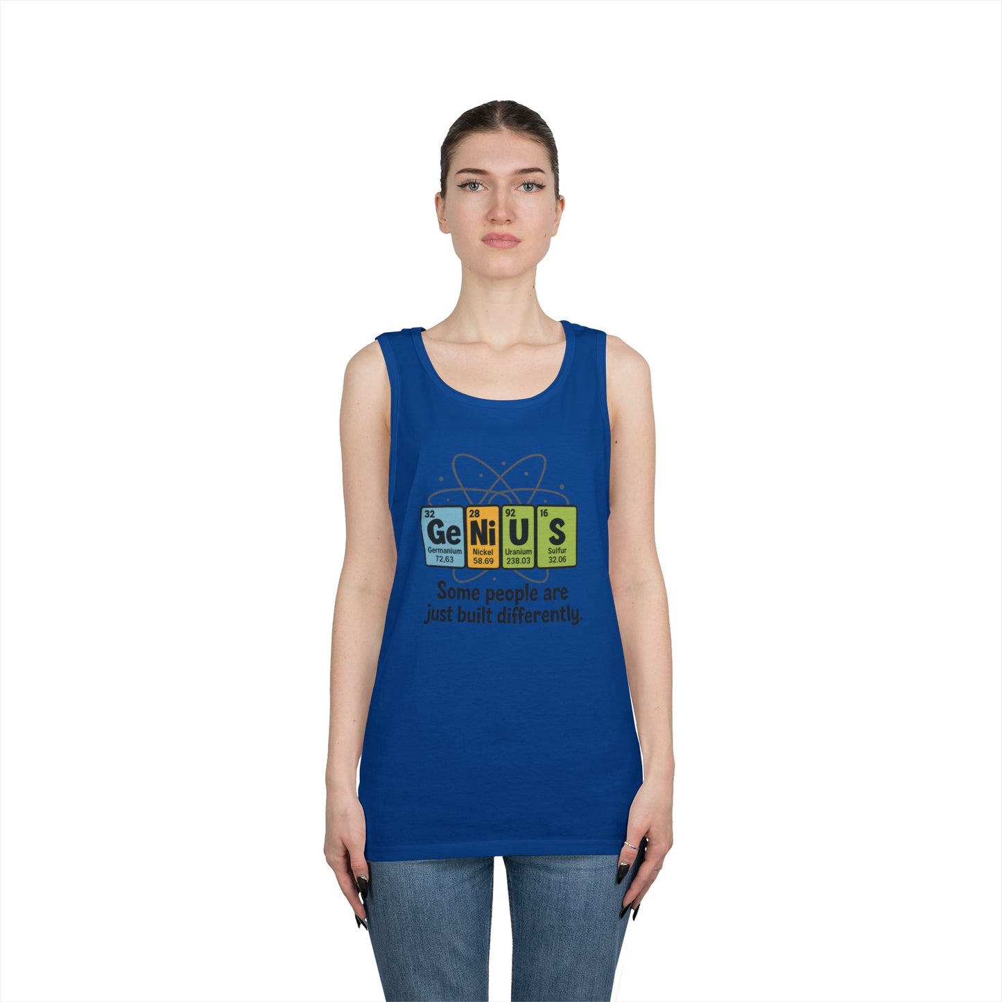 Funny Mens Genius Tank Top, Nerdy Humor Shirt, Periodic Table Shirt, Science Humor Tank, A Funny Gift for Science Lovers, Teachers