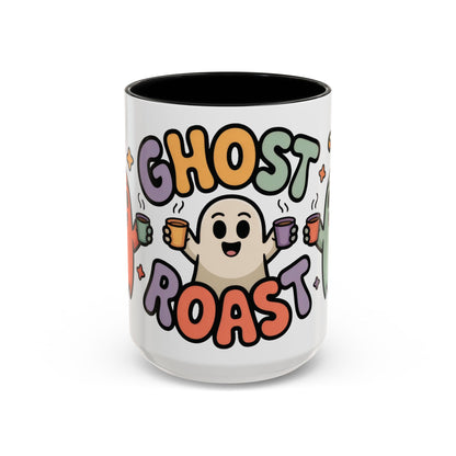 Ghost Roast Halloween Mug, Cute Spooky Coffee Cup, Kawaii Ghost Drinkware, Funny Fall Mug Gift for Coffee Lovers, Accent Coffee Mug (15oz)