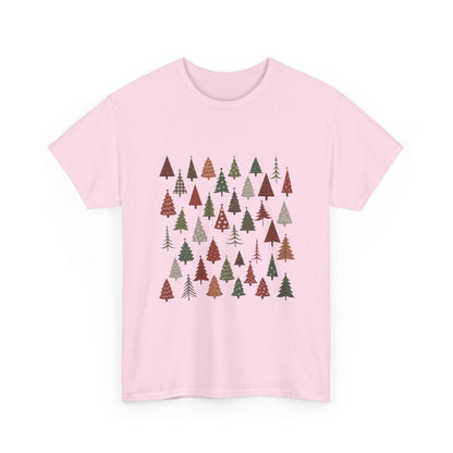 Minimal Christmas Tree T-Shirt, Boho Holiday Tee for Women