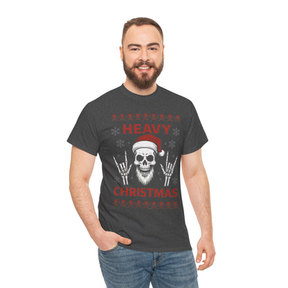 Heavy Christmas Sweatshirt, Metal Santa Skull Holiday Pullover for Men