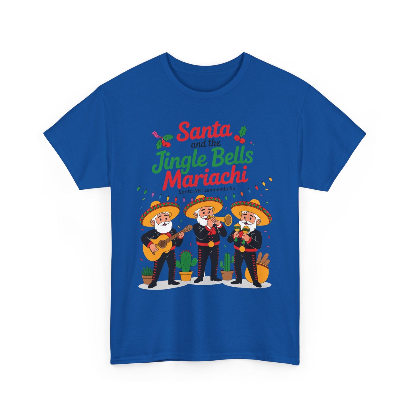 Santa and the Jingle Bells Mariachi, Funny Mexican Christmas T-Shirt, Latin Fiesta Holiday Tee, Navidad Humor Shirt