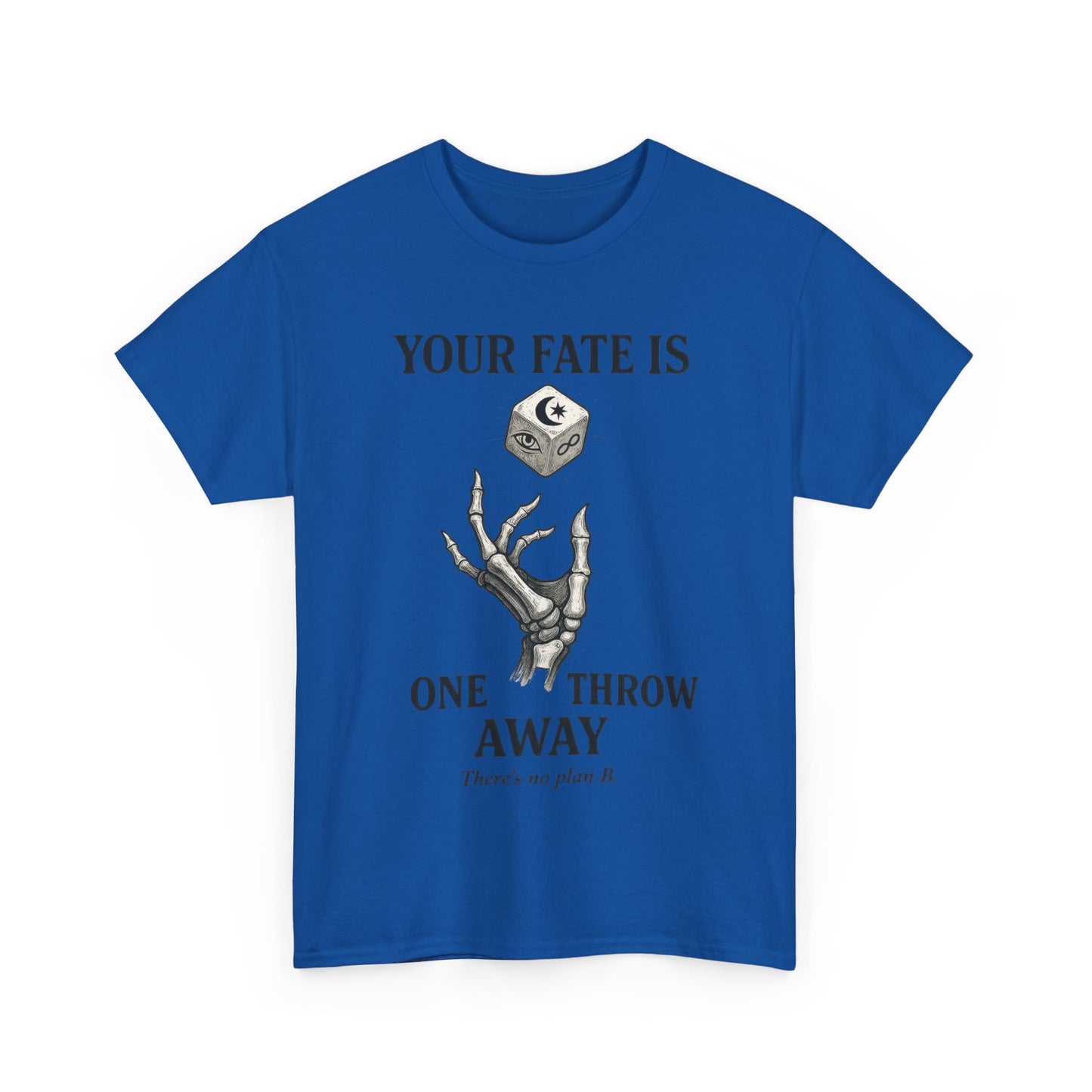 Your Fate Mens Heavy Cotton Tee, Skeleton Dice Graphic T-Shirt, Trendy Gift for Gamers, Gambling Tee, Unique Quote Apparel
