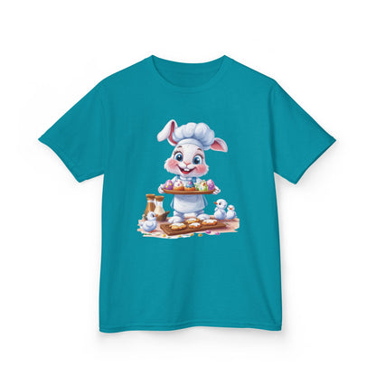 Easter Bunny Chef Kids T-Shirt, Cute Spring Baking Tee with Eggs, Toddler Easter Outfit, Bunny Holding Egg Tray Tee, Cute Animal Design