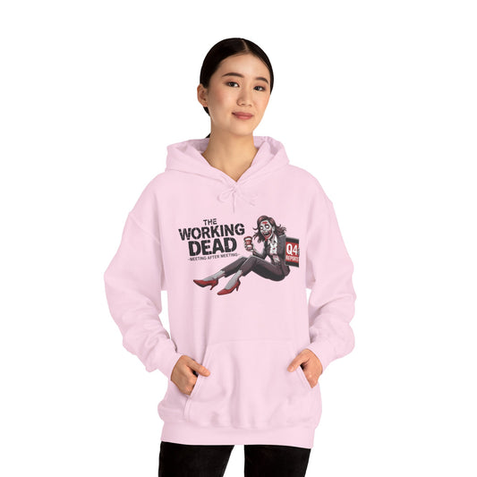 The Working Dead Women's Zombie Hoodie, Funny Office Meeting Sweatshirt, Halloween Zombie Top, Halloween Work Top