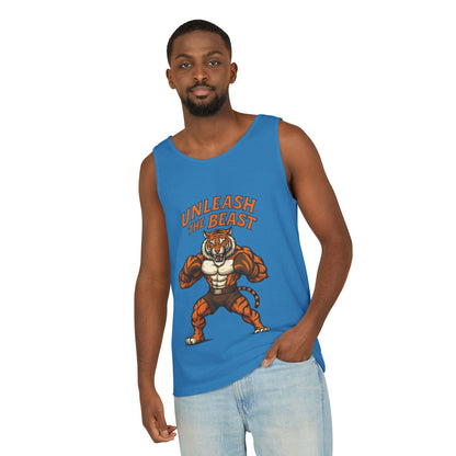 Unleash The Beast Tiger Gym Tank Top - Mens Workout Muscle Tank, Fitness Motivation Sleeveless Shirt, Bodybuilding Top, Strong Beast Gym Top