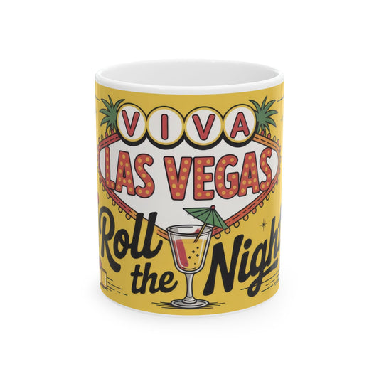 Viva Las Vegas Mug, Retro Coffee Cup, Vegas Gift for Casino Lovers & Travel Enthusiasts, Casino Theme Ceramic Mug
