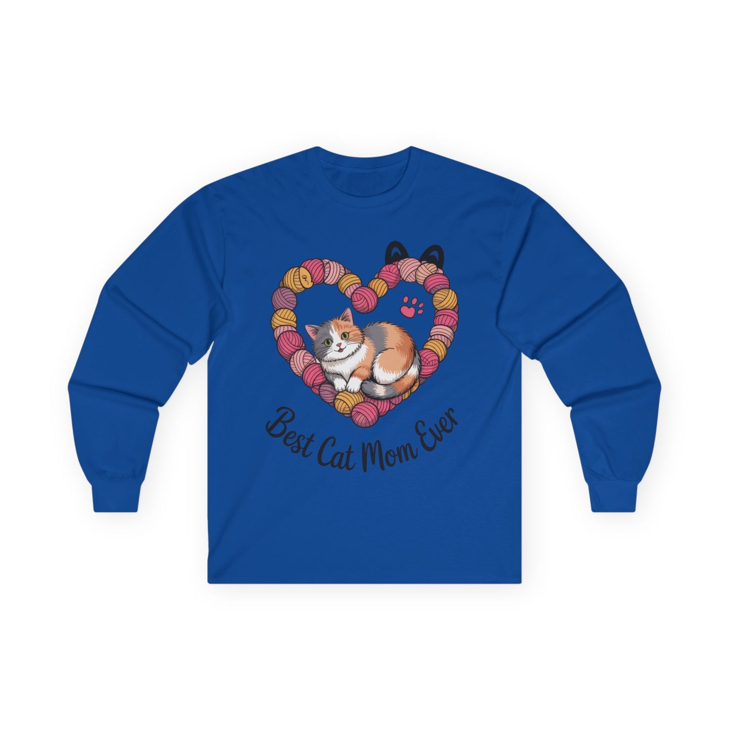 Best Cat Mom Ever Long Sleeve Tee, Cat Lover Gift, Pet Parent Apparel, Birthday Gift for Cat Moms, Cozy Cat Mom Shirt