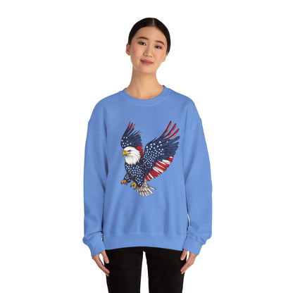 Patriotic Eagle Sweatshirt, Unisex Crewneck, USA Pride Apparel, Cozy Everyday Wear, Perfect for Independence Day, Gift for Patriots