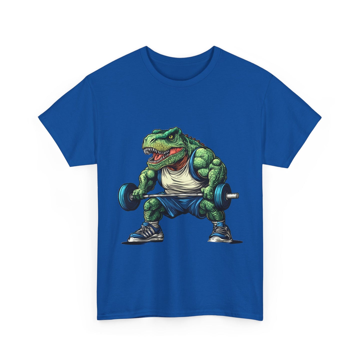 Dino Gym Tee, Muscle T-Rex Gym T-Shirt, Funny Men's Heavy Cotton T-Shirt,Fitness Gift for Gym Lovers, Cute Dinosaur Tee
