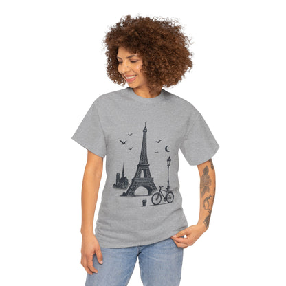 Eiffel Tower Graphic Tee, Parisian Style T-Shirt, Casual Summer Top, Travel Gift, Unisex Cotton Shirt