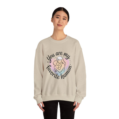 You Are My Favorite Human Mom Sweatshirt, Cute Pastel Heavy Blend Crewneck for Mothers Day, Cozy Gift for Moms, Mothers Day Gift