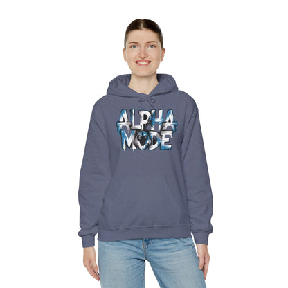 Mens Heavy Blend™ Hooded Sweatshirt, Alpha Mode Wolf Hoodie Mens Bold Streetwear