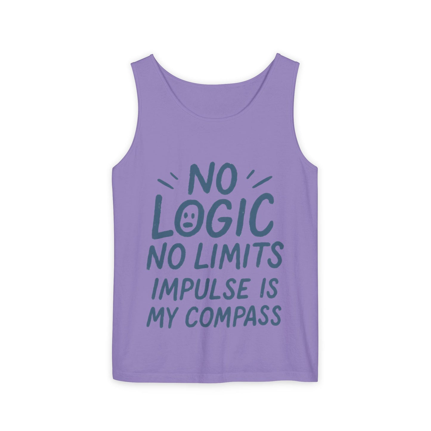 Funny No Logic Womens Tank Top, No Limits Impulse Quote, Carefree Graphic Tee, Gym Apparel for Women, Fitness Gift, Casual Summer Top