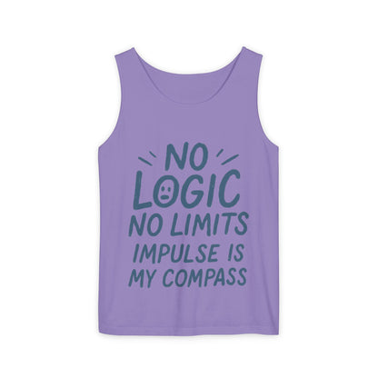 Funny No Logic Womens Tank Top, No Limits Impulse Quote, Carefree Graphic Tee, Gym Apparel for Women, Fitness Gift, Casual Summer Top