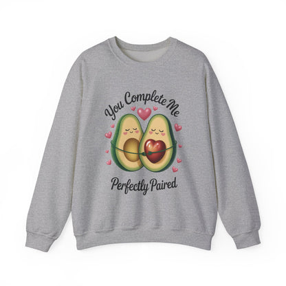 Cute Avocado Love Crewneck Sweatshirt, Sweatshirt for Couples, Perfect Gift for Valentines Day, Cozy Apparel, Avocado Lover Gift