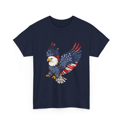 Patriotic Eagle Tee | Unisex Heavy Cotton T-Shirt for Independence Day, Memorial Day, Veterans Day, Gift for Nature Lovers, Casual Wear