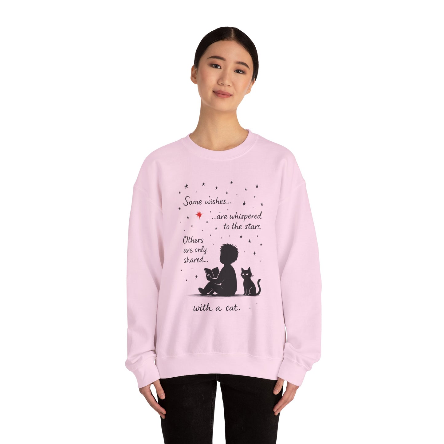 Cozy Cat-Inspired Crewneck Sweatshirt - Literary Lover Gift, Womens Layer, Cat Enthusiast Apparel, Thoughtful Gift for Cozy Nights