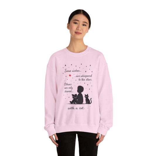 Cozy Cat-Inspired Crewneck Sweatshirt - Literary Lover Gift, Womens Layer, Cat Enthusiast Apparel, Thoughtful Gift for Cozy Nights