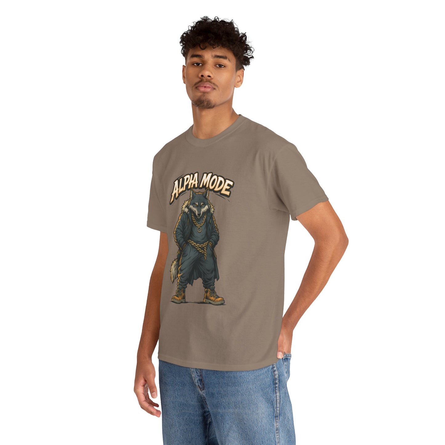 Alpha Mode Wolf Shirt, Mens Streetwear Graphic Tee, Hip Hop Wolf T-Shirt, Alpha Male Power Shirt, Cool Urban Wolf Gift, Trendy Summer Shirt