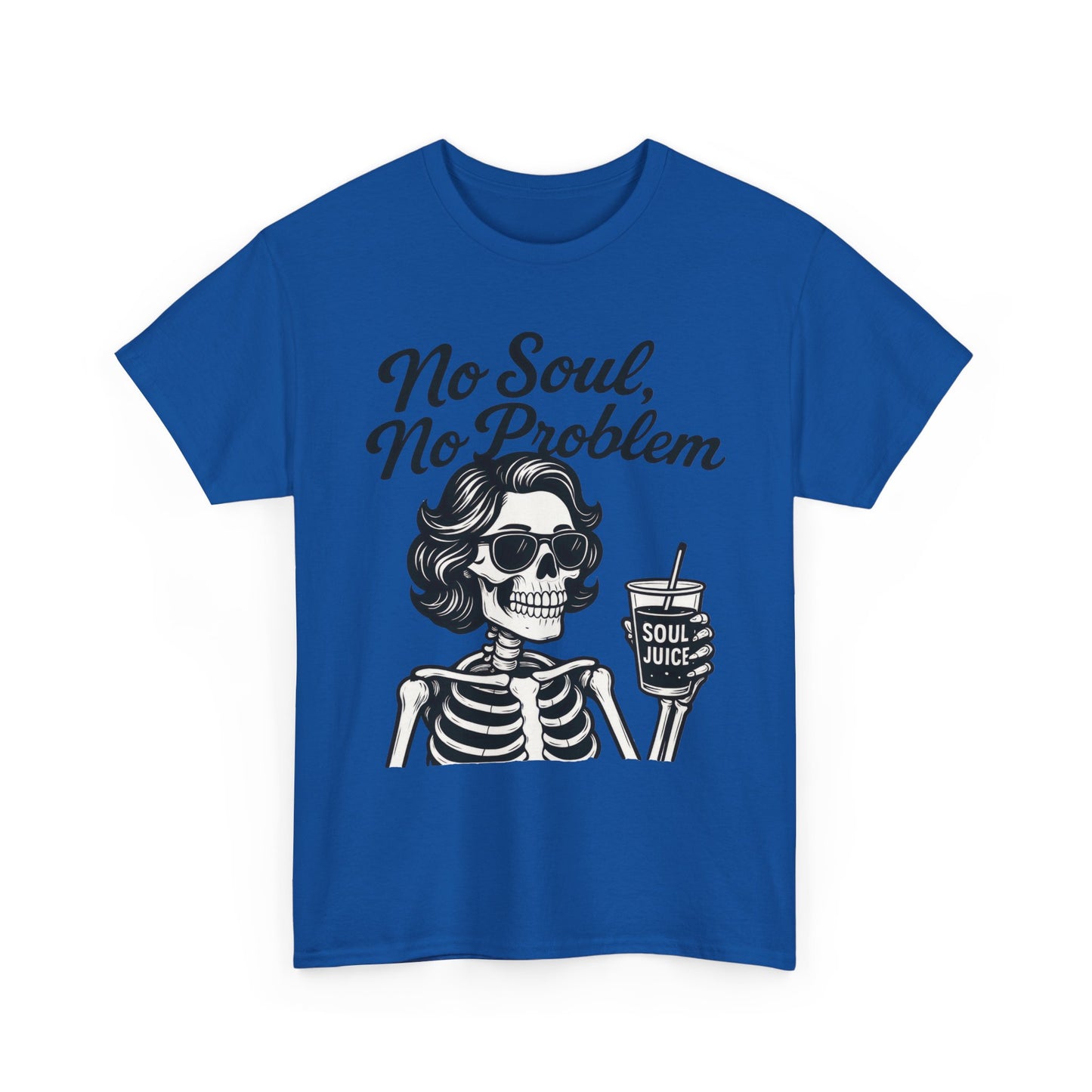 No Soul No Problem Skeleton T-Shirt for Women, Funny Gothic Skull Tee, Dark Humor Halloween Shirt, Spooky Retro Skeleton Top