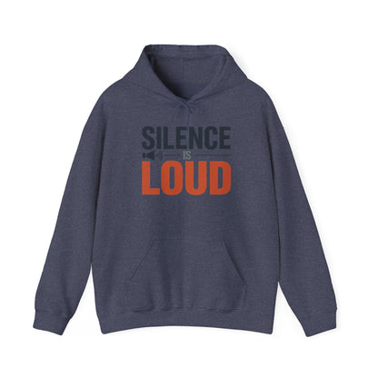 Mens Heavy Blend™ Hooded Sweatshirt, Silence Is Loud Graphic Motivational Mens Hoodie