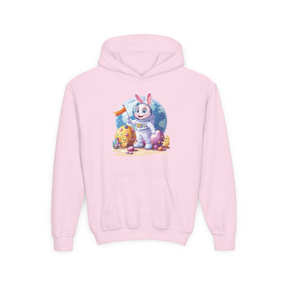Astronaut Easter Bunny Kids Hoodie, Space Bunny Youth Sweatshirt, Cute Galaxy Easter Gift for Boys and Girls, Gift for Easter Space Lovers