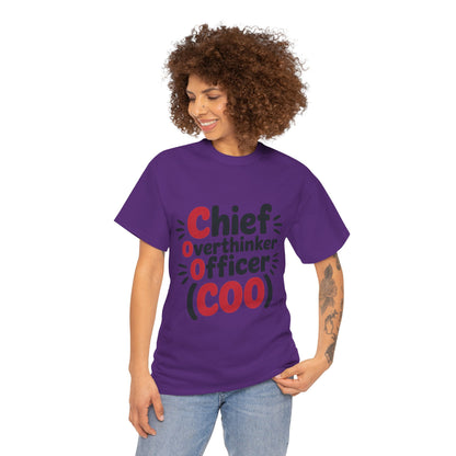 Women's COO T-Shirt, Chief Overthinker Officer Funny Graphic Tee, Sarcastic Work Shirt